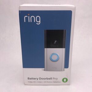 Ring Battery Doorbell Pro 1536p HD+ 3D Motion Satin Nickel B0B2BY4ZG7 New Sealed